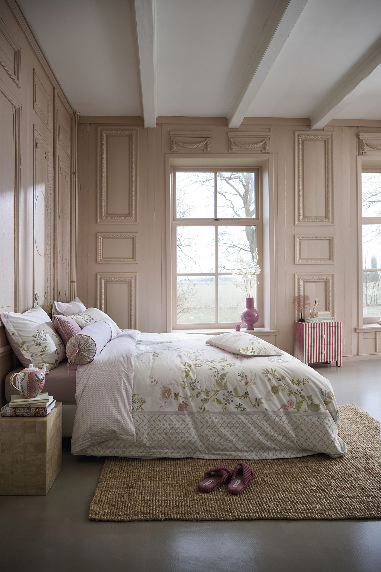 Pip Studio Perkalbettwäsche Bustani | White