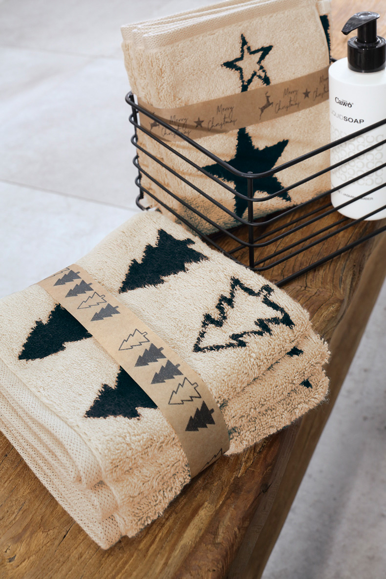 Cawö Handtuch Christmas Edition 794 | 39 natur-schwarz
