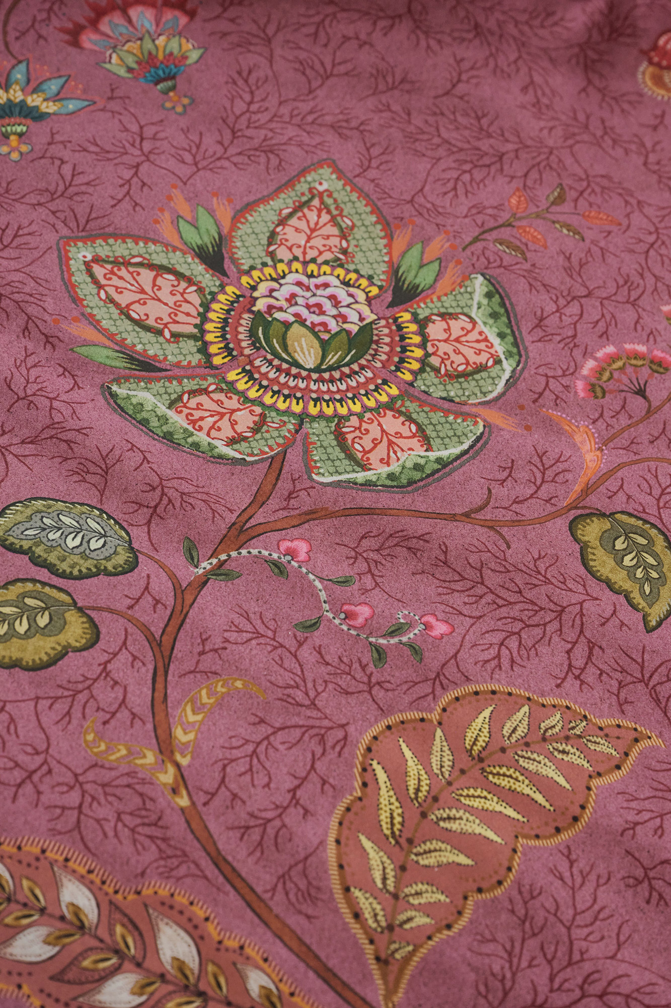 Pip Studio Perkalbettwäsche Mumbai Evening  | Dunkelrosa