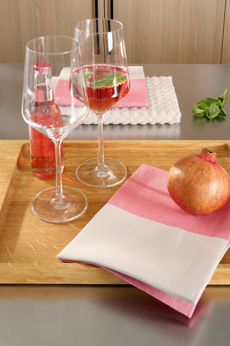 Cawö Geschirrtuch Duo Cuisine 535 | 23 sorbet/travertin