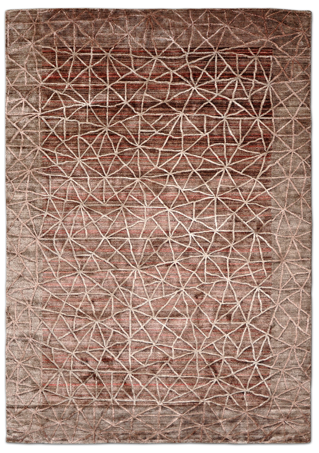 Thomas Handloomteppich Spider Web | braun-rot 247 x 297 cm