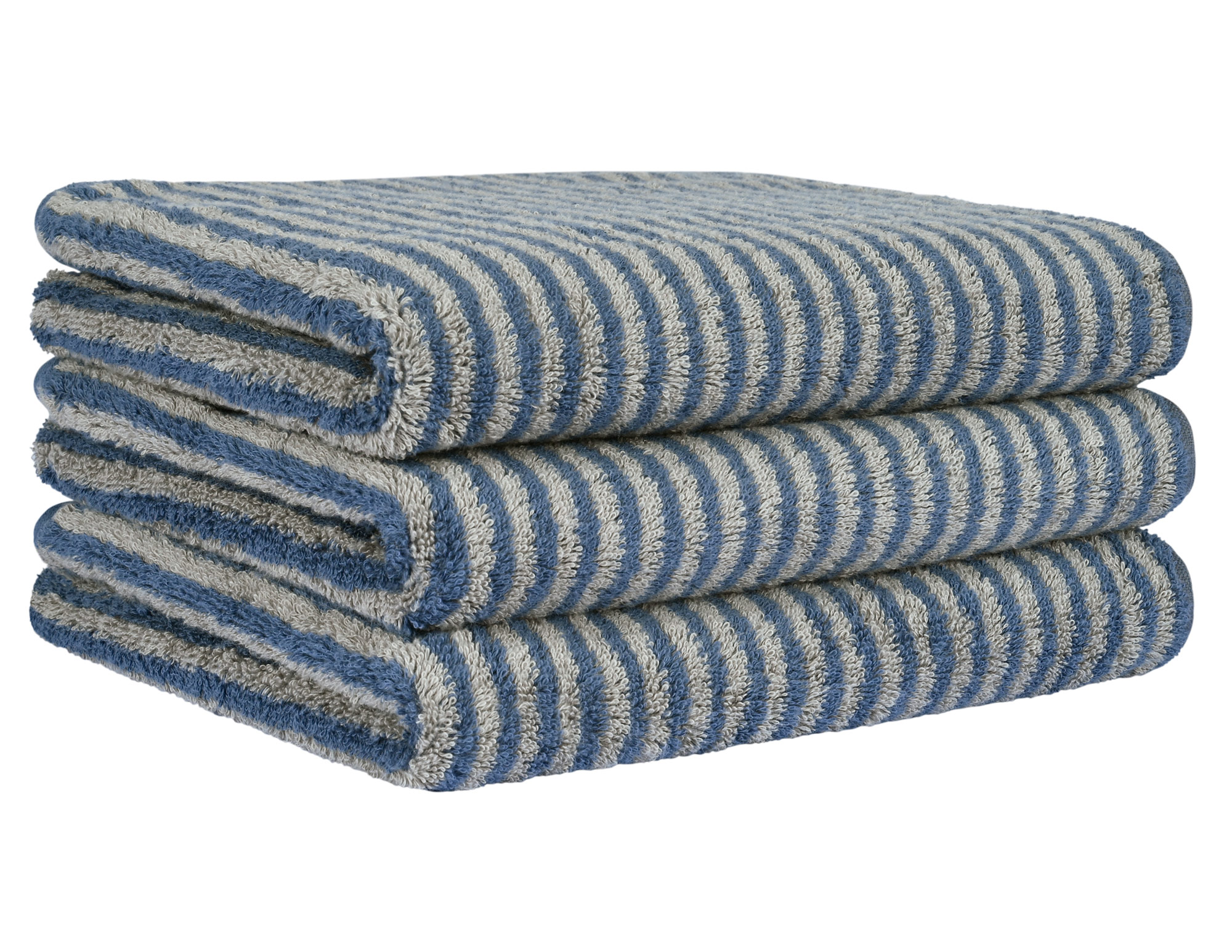 Cawö Handtuch Luxury Home Two-Tone Stripe 480 | 10 nachtblau
