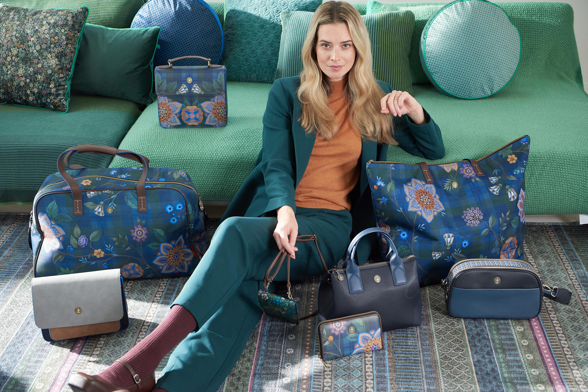 Pip Studio Tilda Reisetasche Flores Felices  | Dark Blue