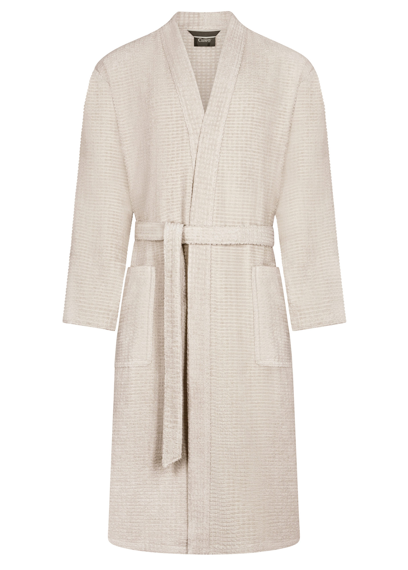 Cawö Herren Kimono-Bademantel 6526 | 366 travertin