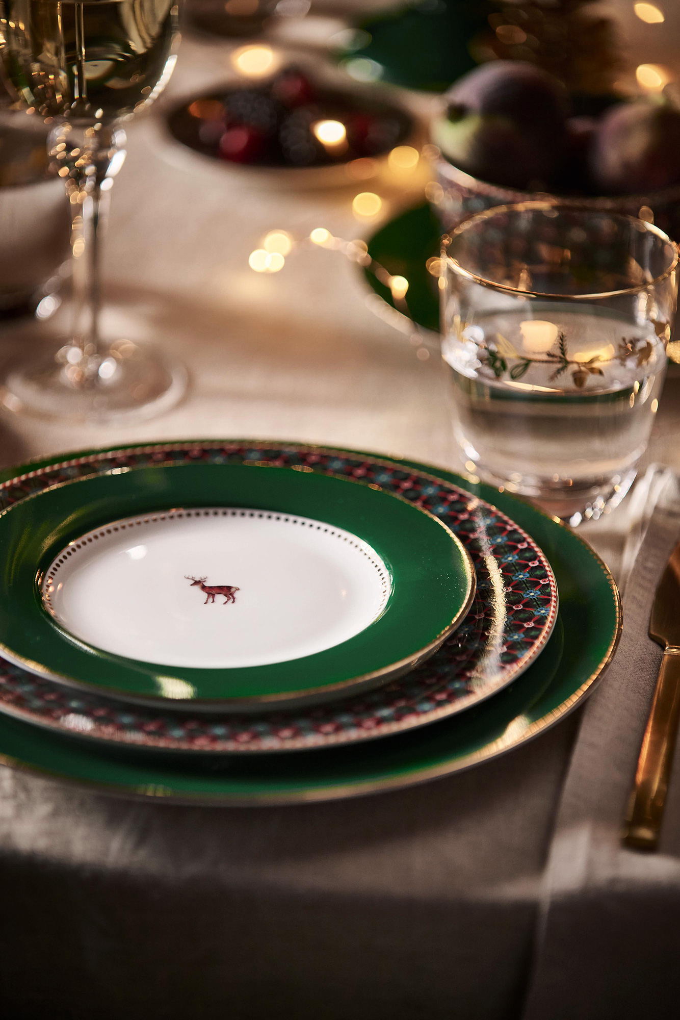 Pip Studio Frühstücksteller Lovebirds | dunkelgrün