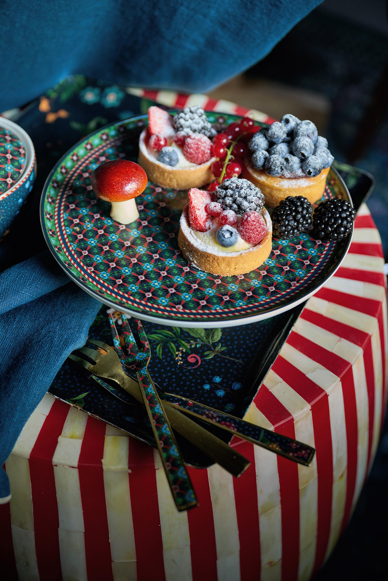 Pip Studio Tortenteller klein Berry Blues | grün