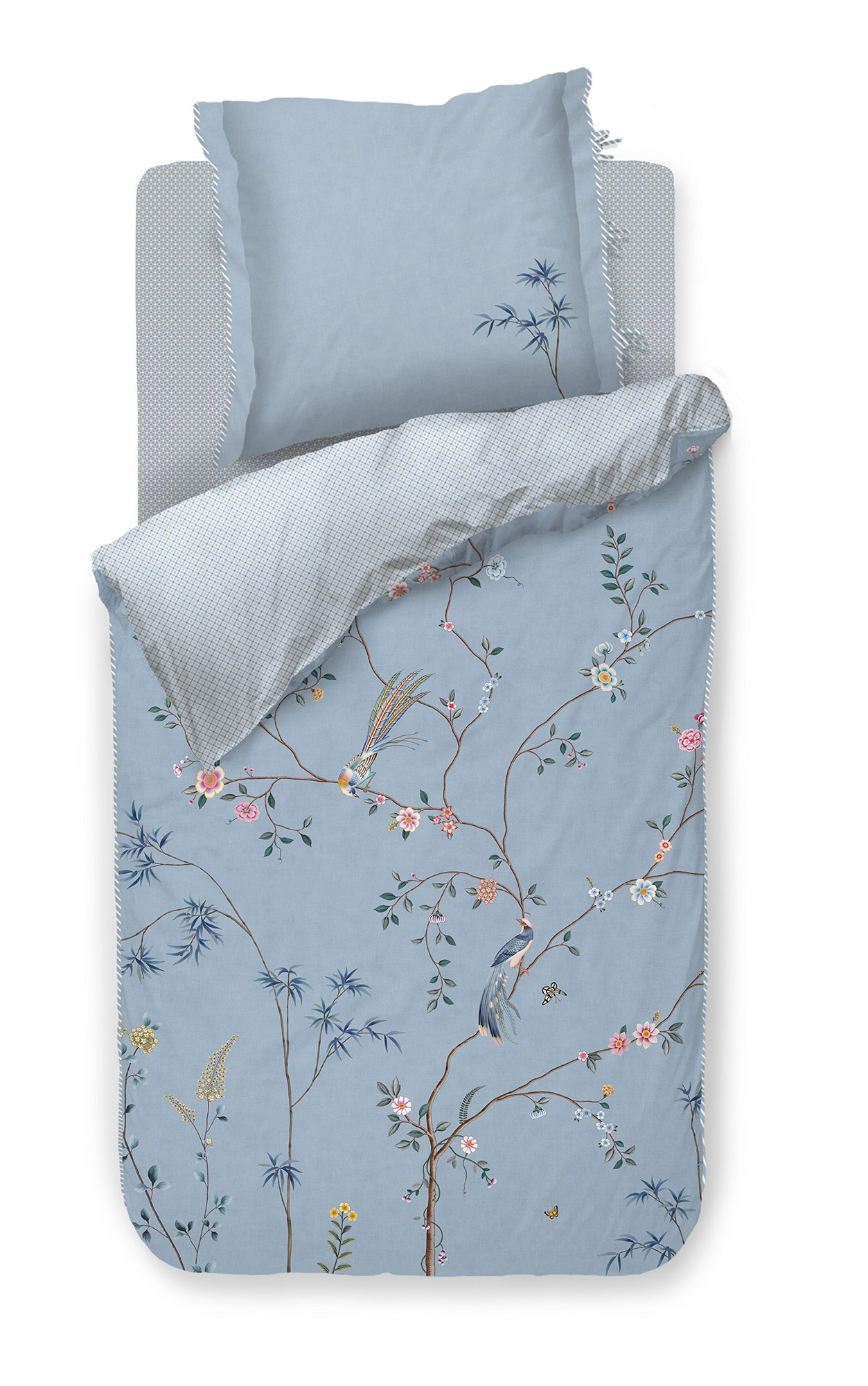 Pip Studio Perkalbettwäsche Bamboo Blossom | Hellblau