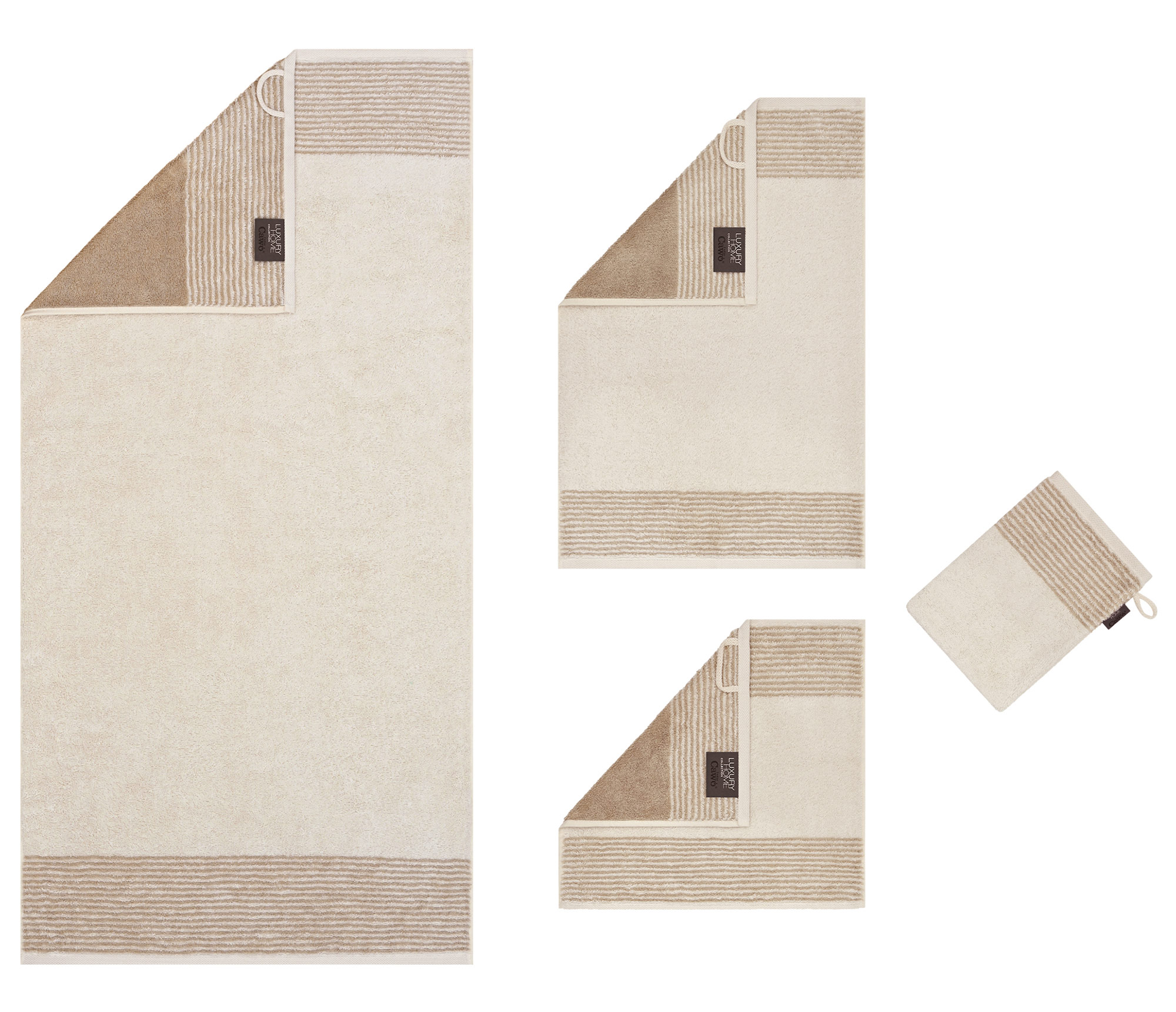 Cawö Handtuch Luxury Home Two-Tone 590 | 36 natur