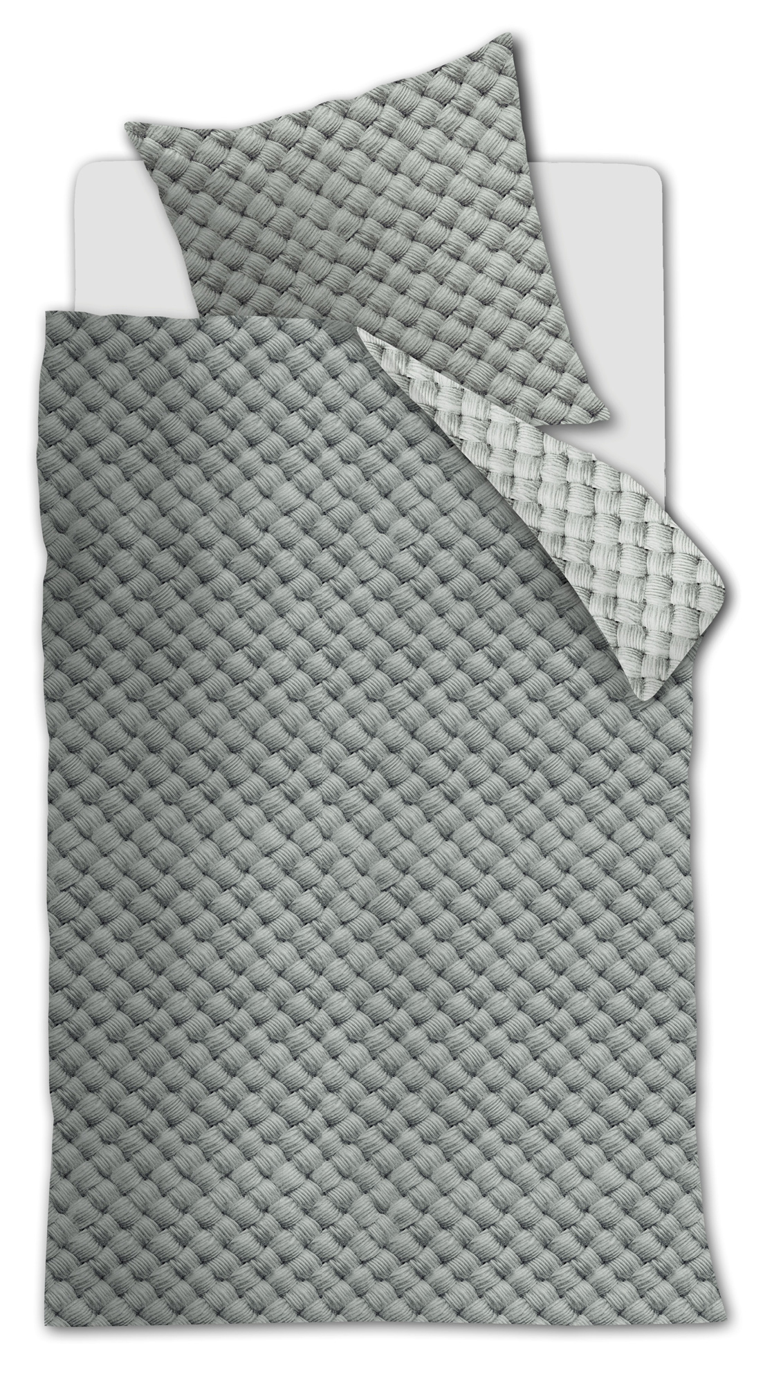 Riviera Maison Flanell-Bettwäsche Woven Wool | Grün