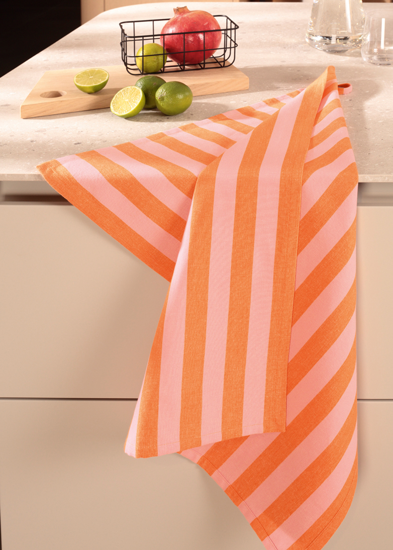 Cawö Geschirrtuch Prints & Stripes 546 | 23 rosa/orange