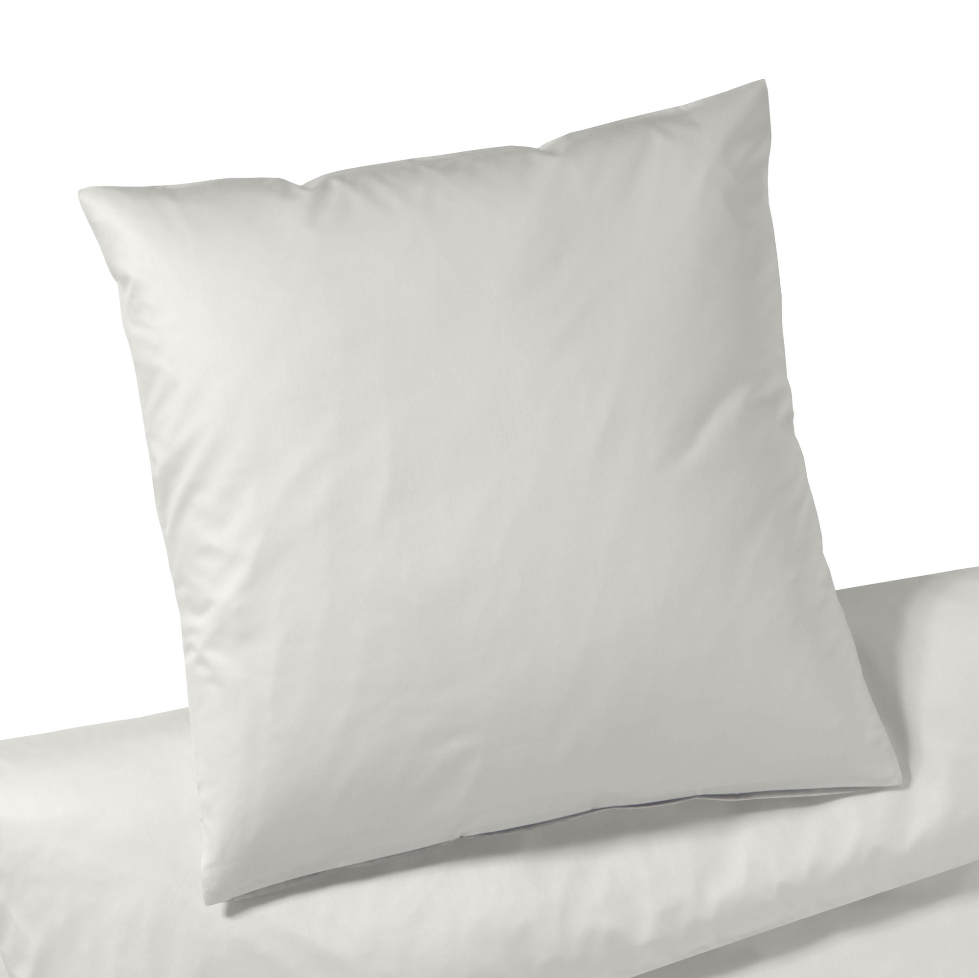 Elegante Mako Satin Kissenhülle  | 70 wollweiß