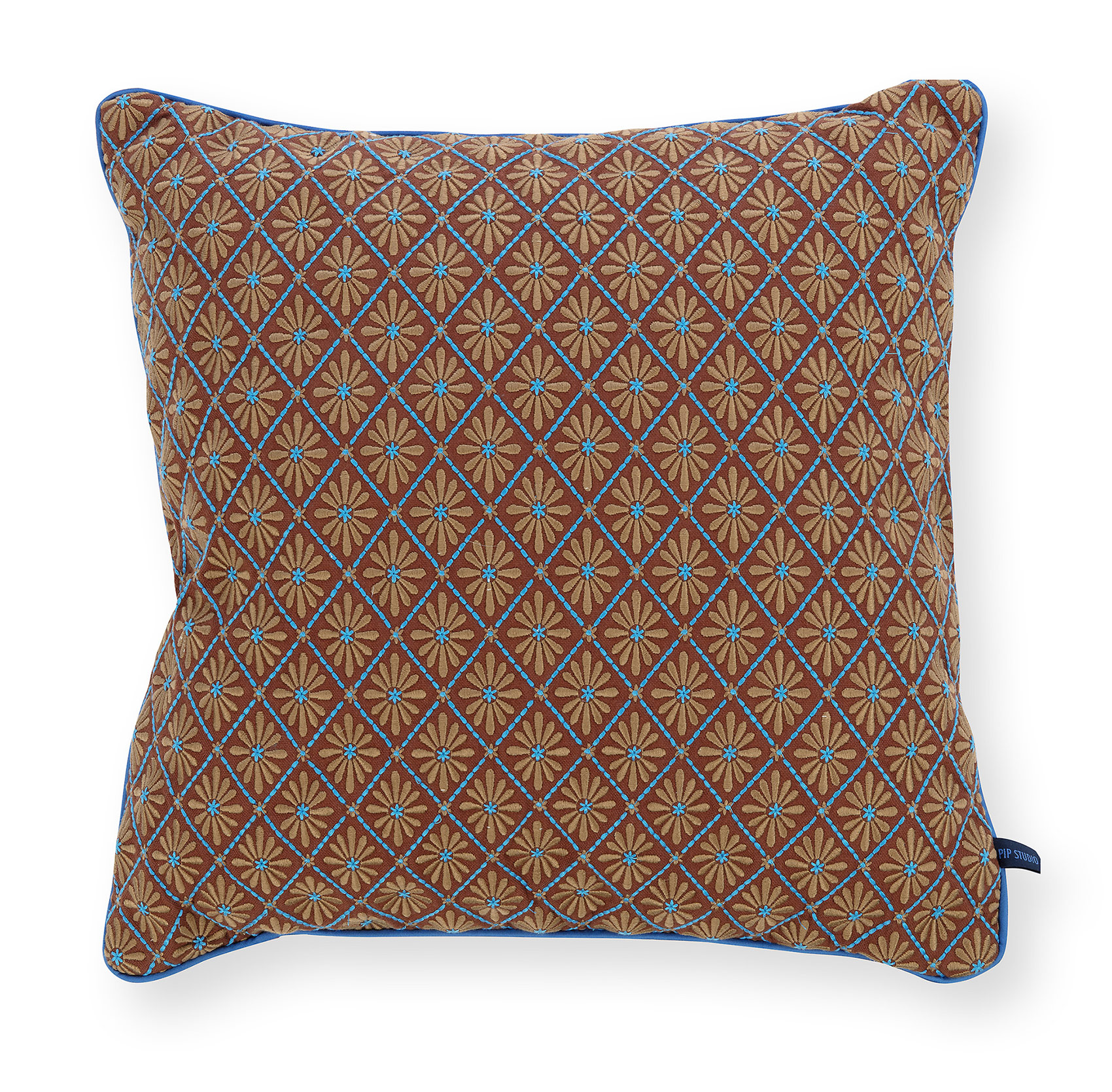 Pip Studio Zierkissen Giyani Embroidery | blau