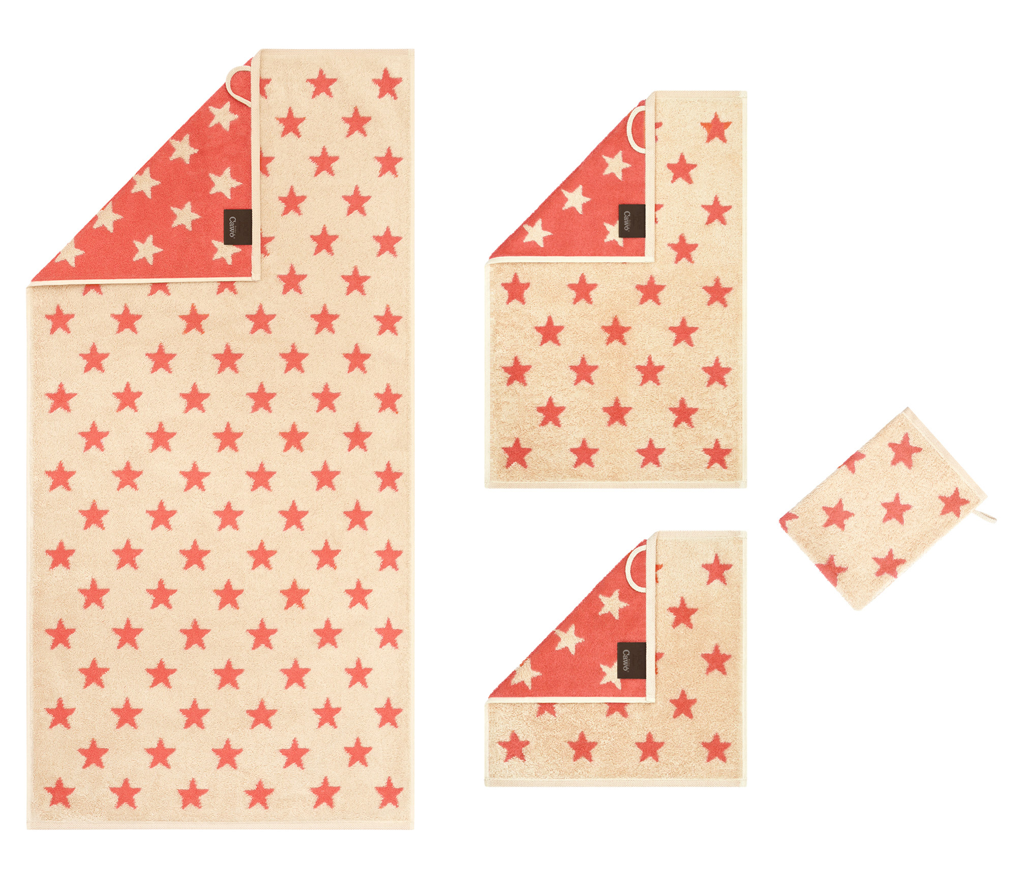 Cawö Handtuch New Stars 6261 | 32 beige/pink
