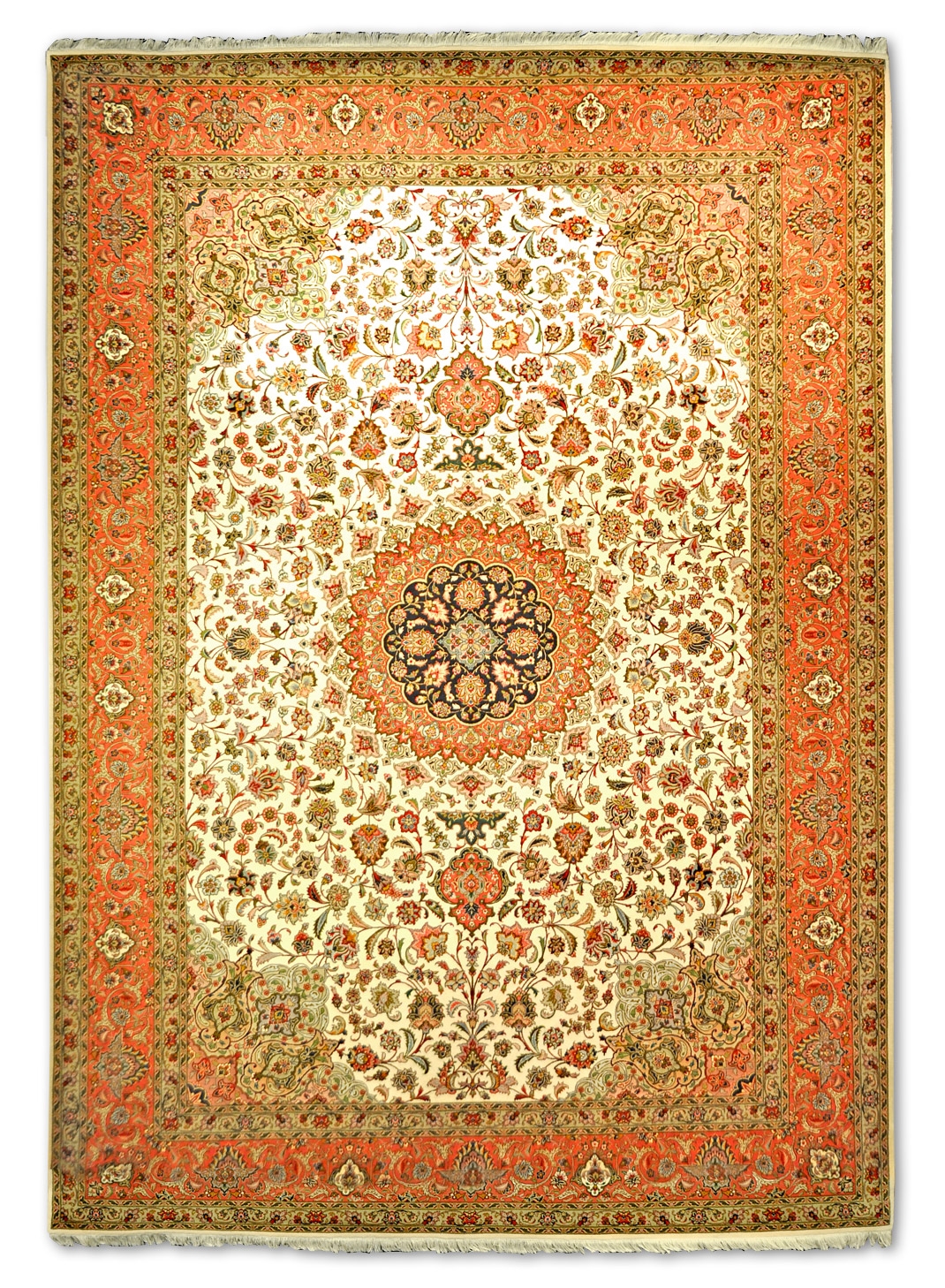 Täbriz Perserteppich neu Korkwolle | Medaillon 254 x 356 cm