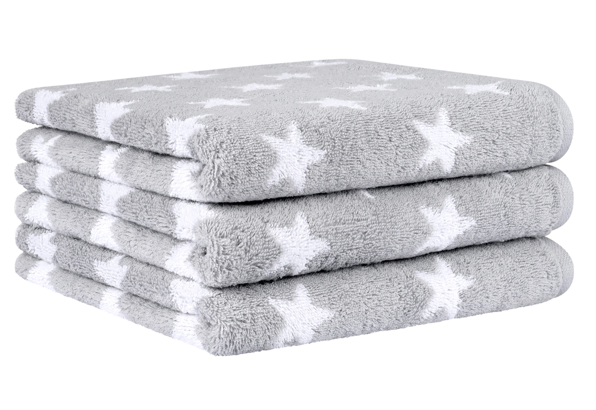 Cawö Handtuch New Stars 6261 | 76 platin/weiß
