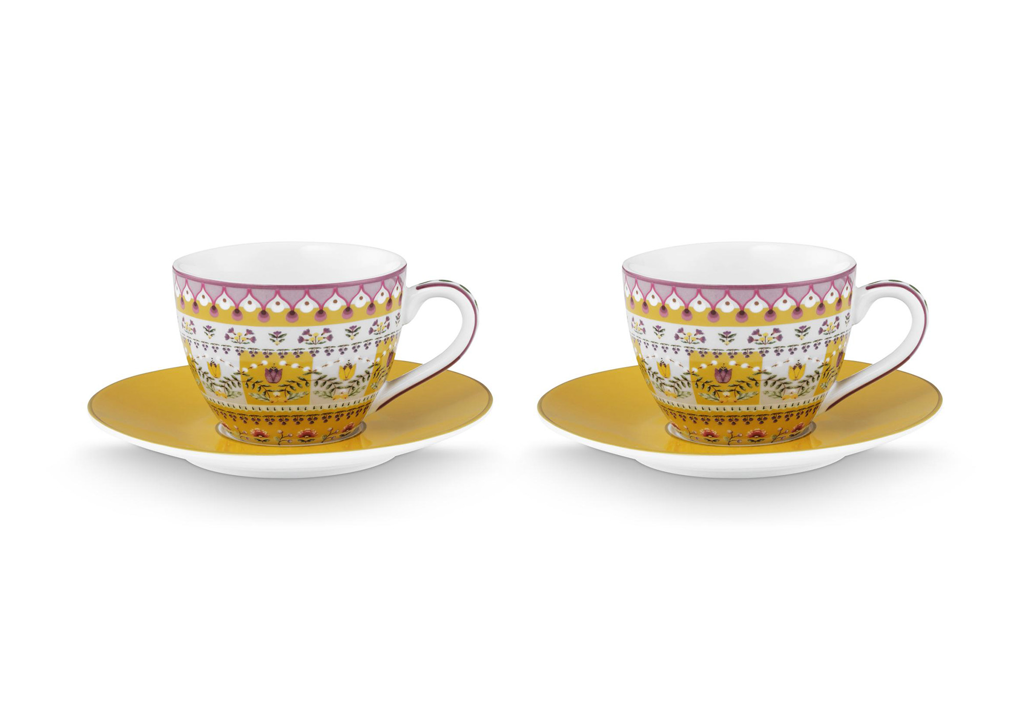 Pip Studio 2er Set Espresso Tasse & Untertasse Lily & Lotus