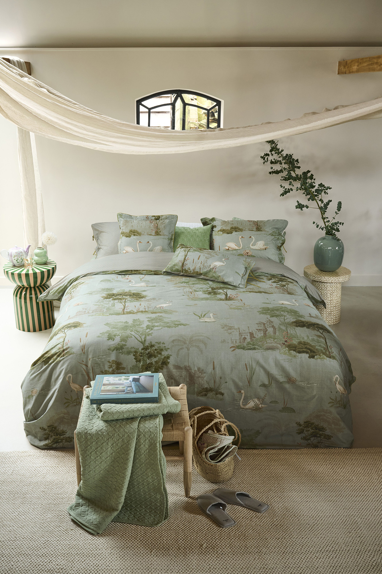Pip Studio Perkalbettwäsche Darjeeling Days | Grün