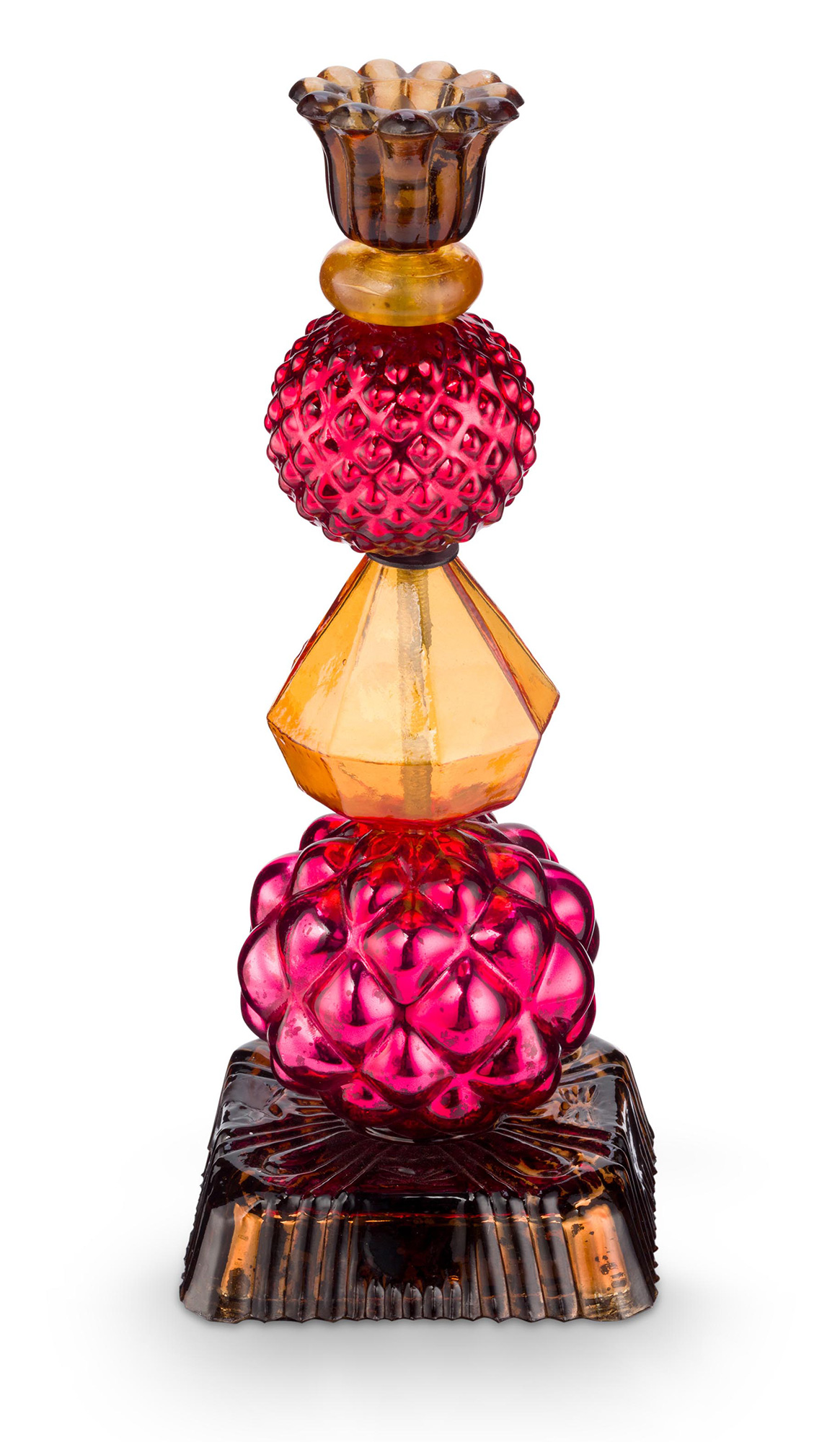 Pip Studio Glas-Kerzenhalter Love Birds | rot-gelb