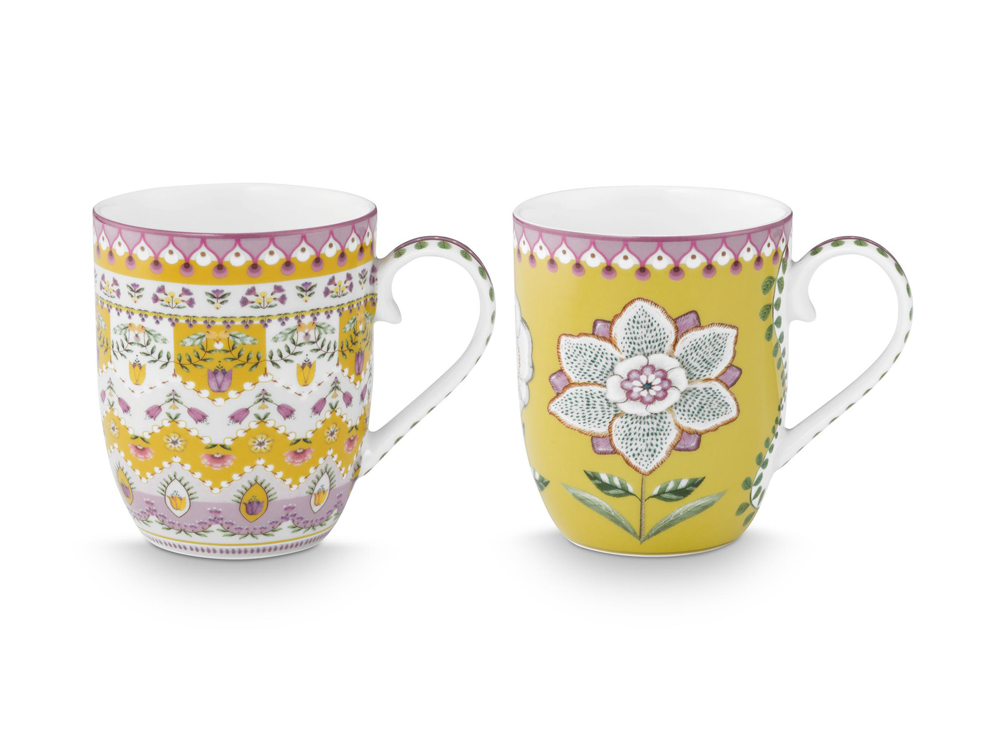 Pip Studio 2 Tassen klein Lily & Lotus | Yellow