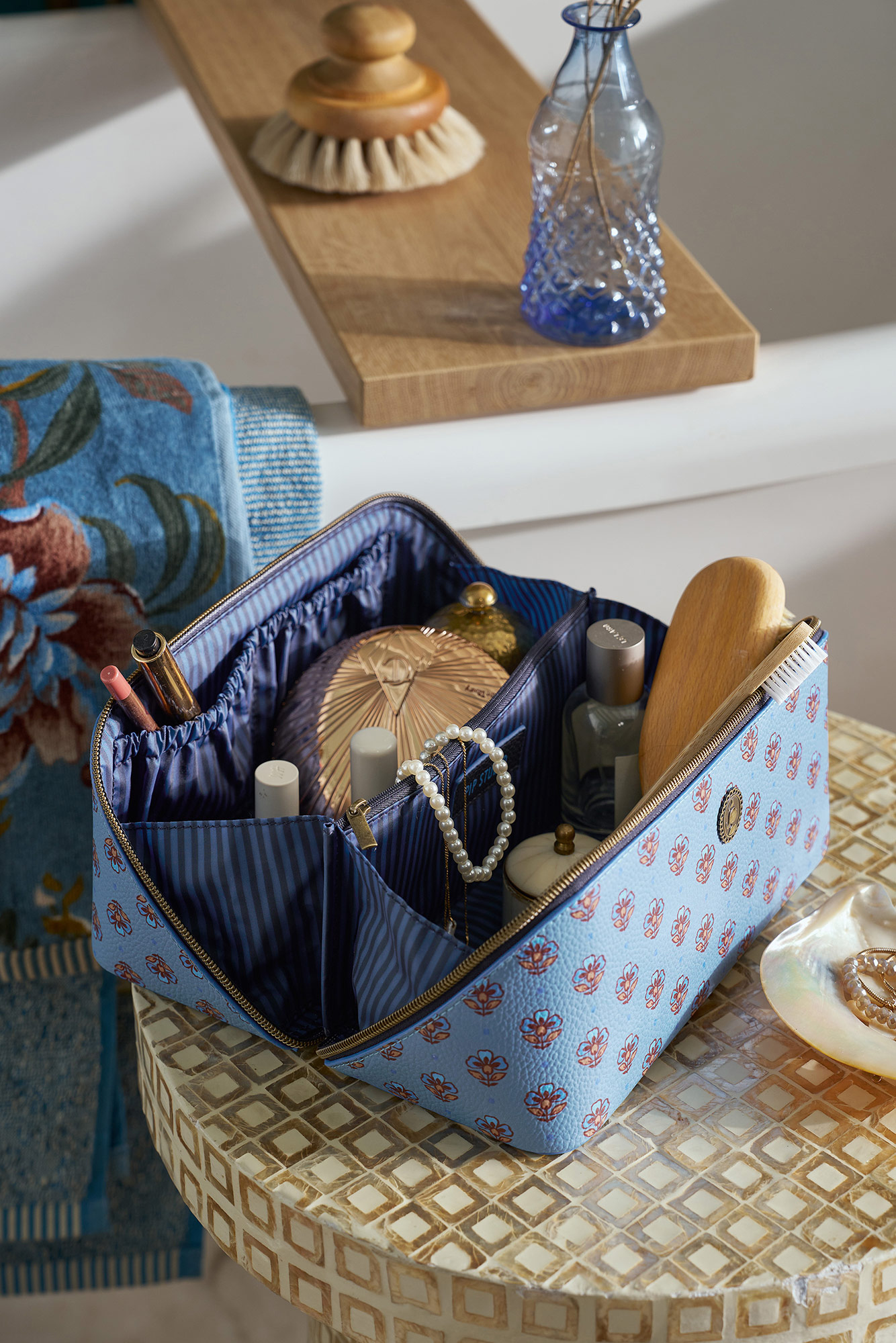 Pip Studio Kosmetiktasche Jaipur Flower | blau