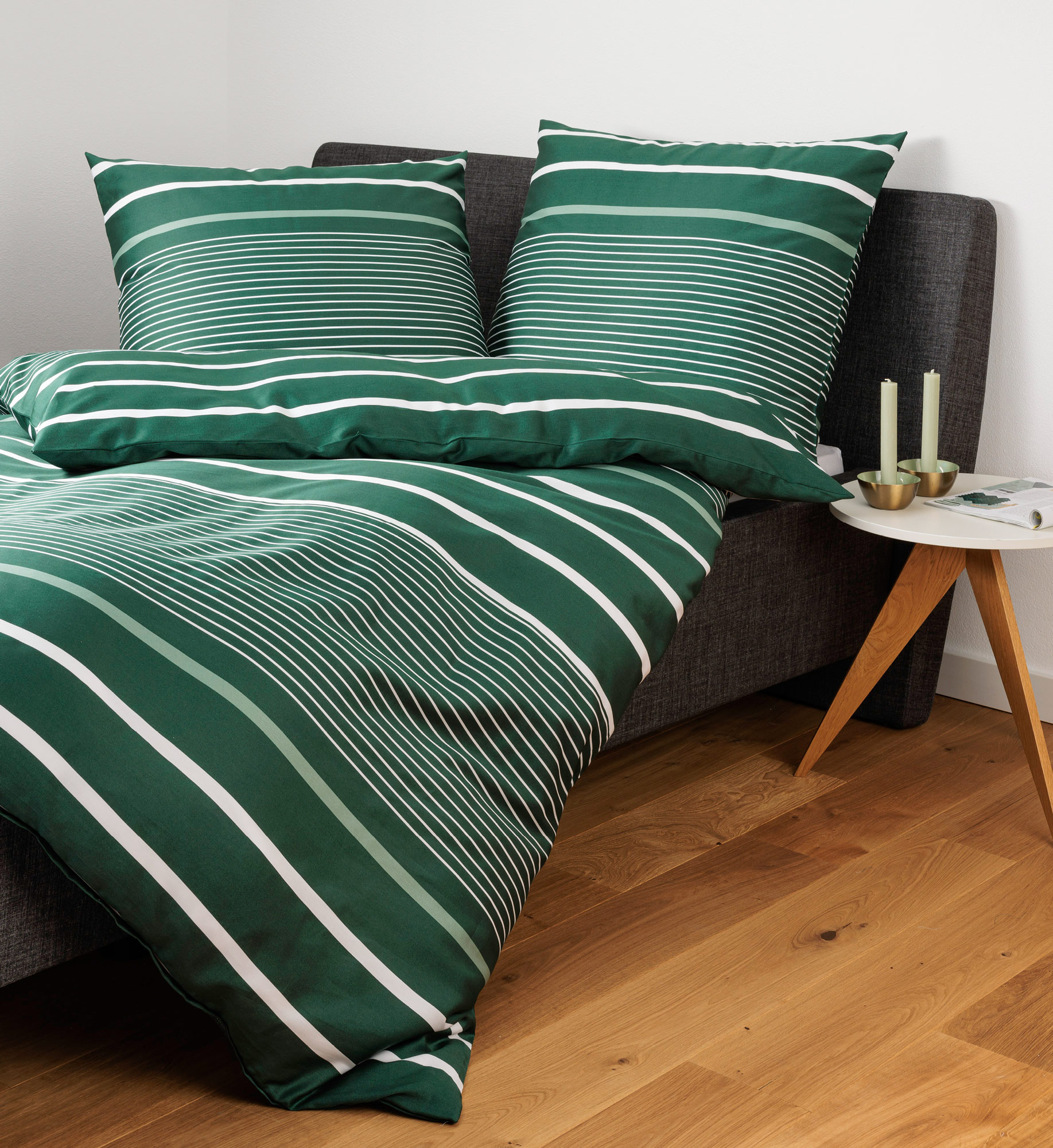 Janine Mako Satin Bettwäsche J. D. | 06 jade waldgrün