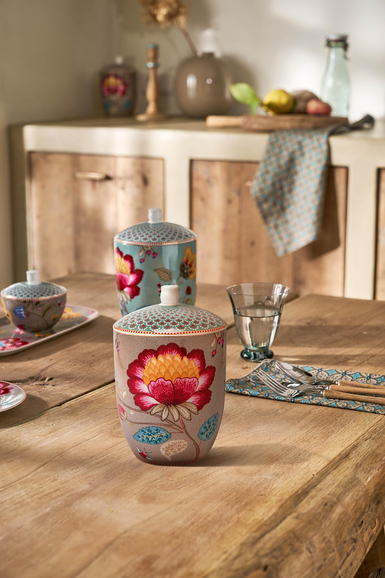 Pip Studio Vorratsdose Blooming Tales | Fantasy Khaki