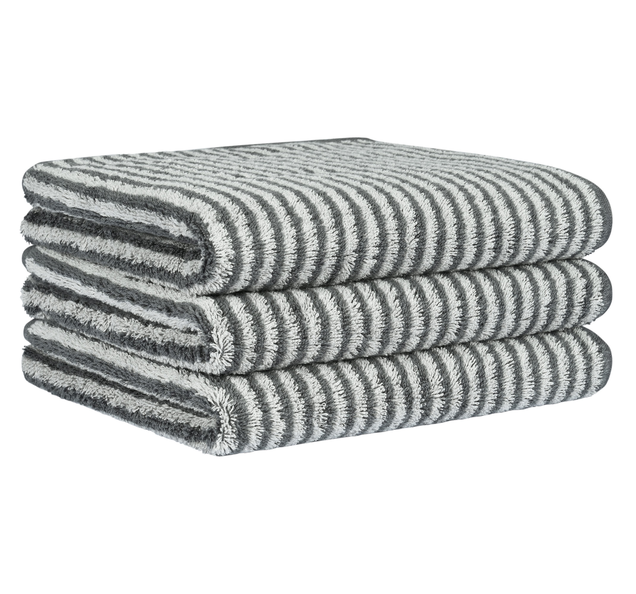 Cawö Handtuch Luxury Home Two-Tone Stripe 480 | 77 schiefer
