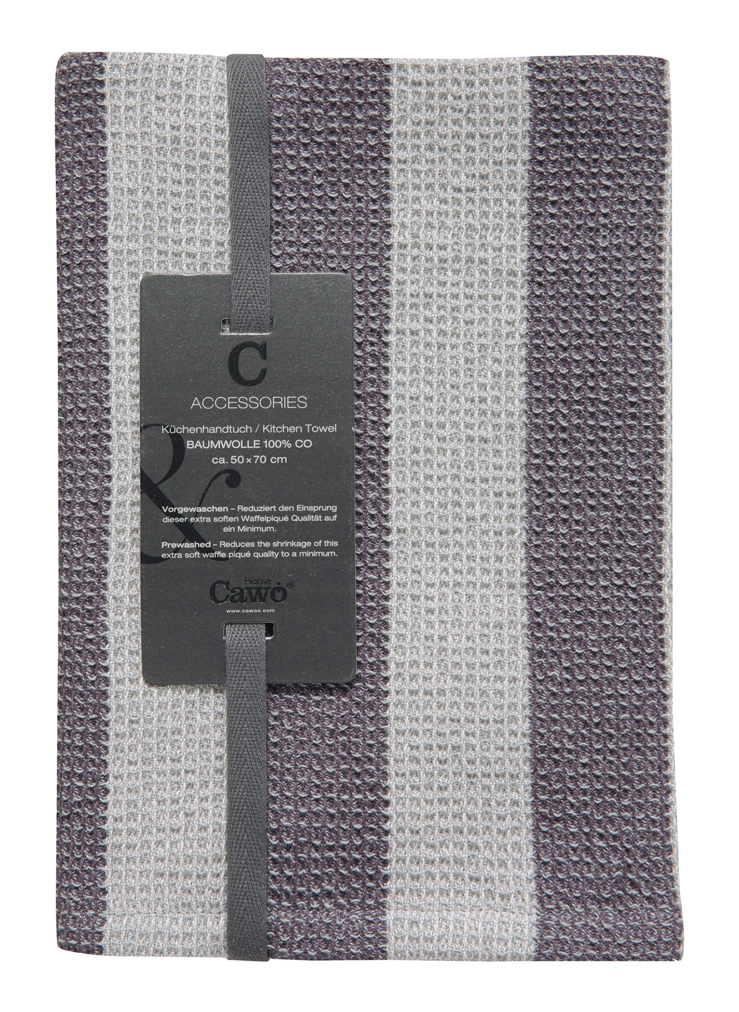 Cawö Küchenhandtuch Piqué Cuisine 536 | 87 plum/platin