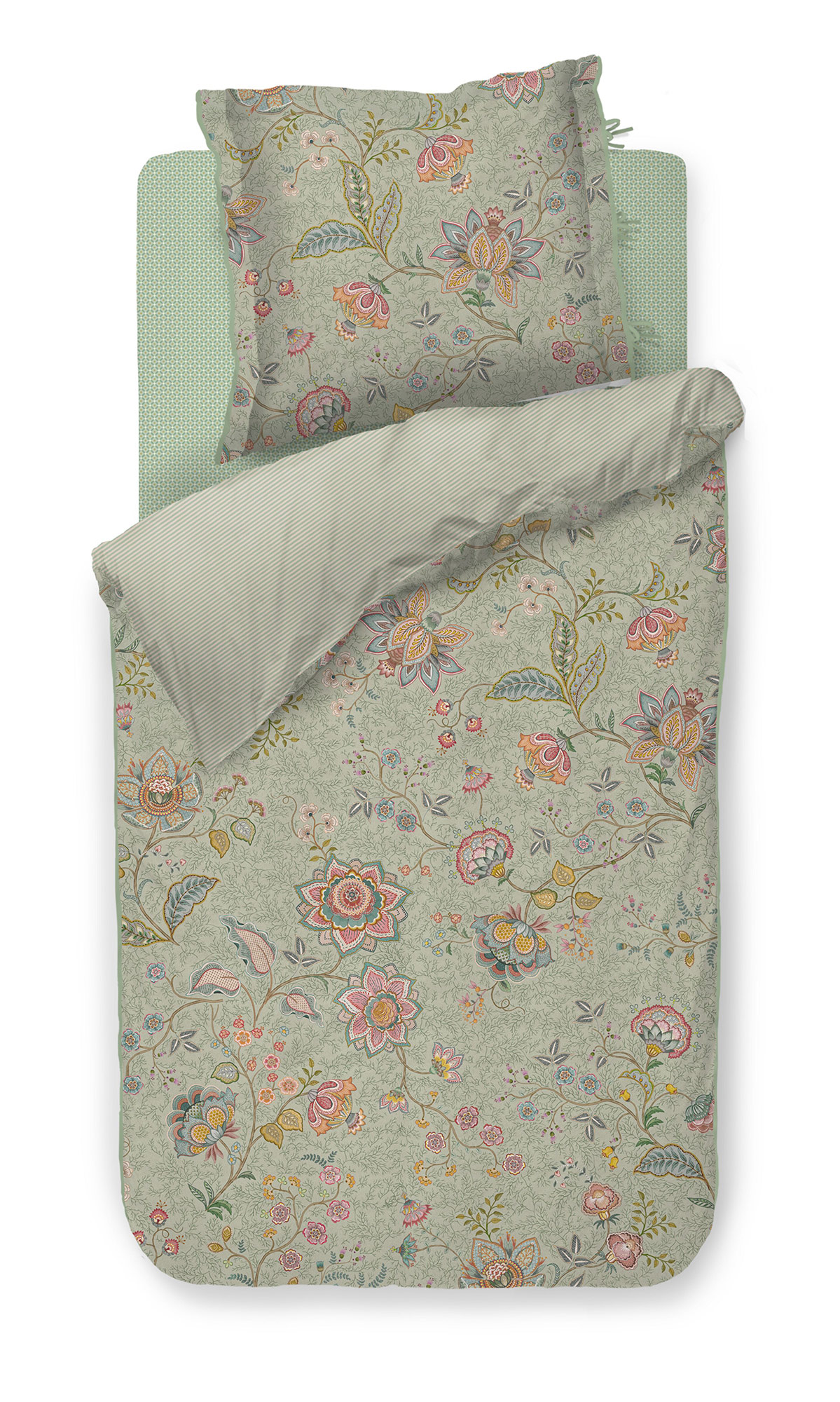 Pip Studio Perkalbettwäsche Mumbai Morning | Hellgrün