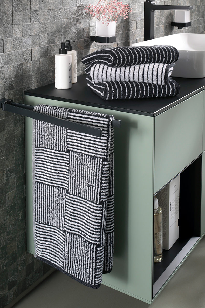 Cawö Handtuch Black&White 6280 | 96 schwarz/weiß