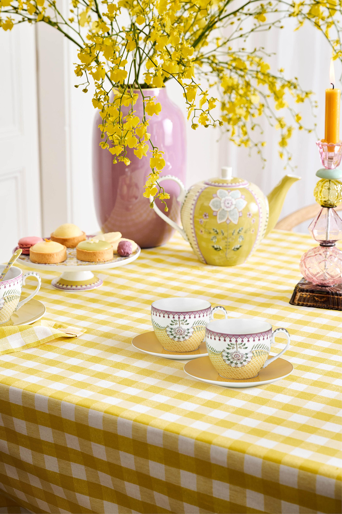 Pip Studio 3er Set Tasse & Untertasse Lily & Lotus | Yellow