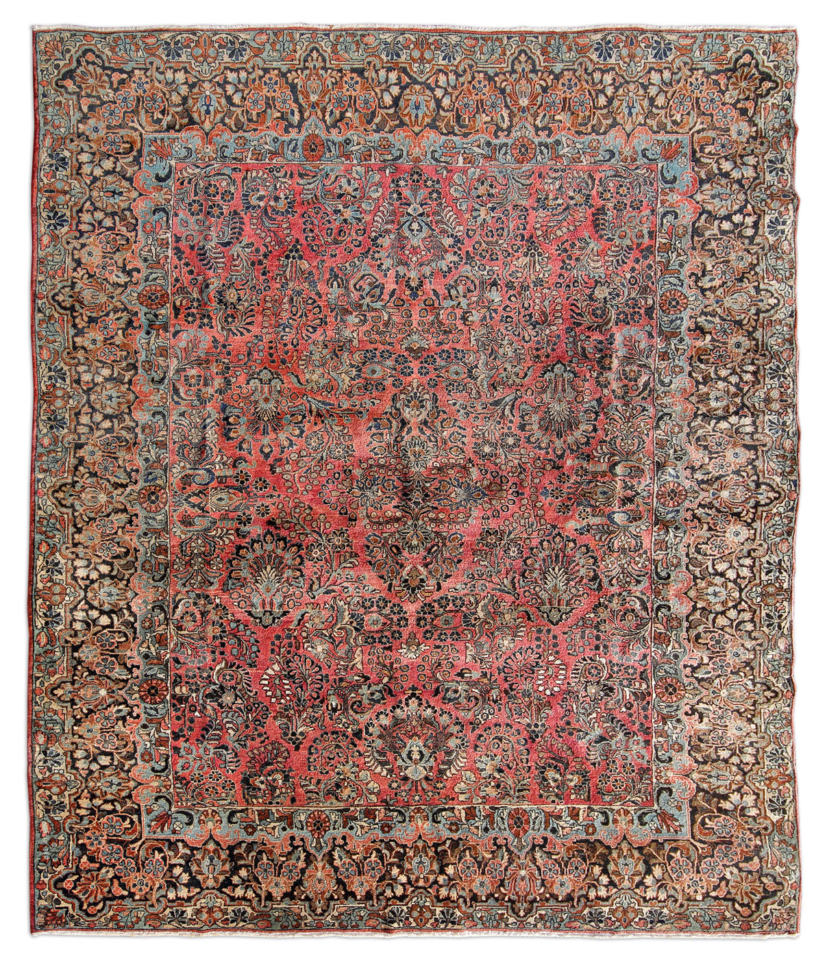 Amerikanischer Sarough Perserteppich antik | Floral 272 x 360 cm