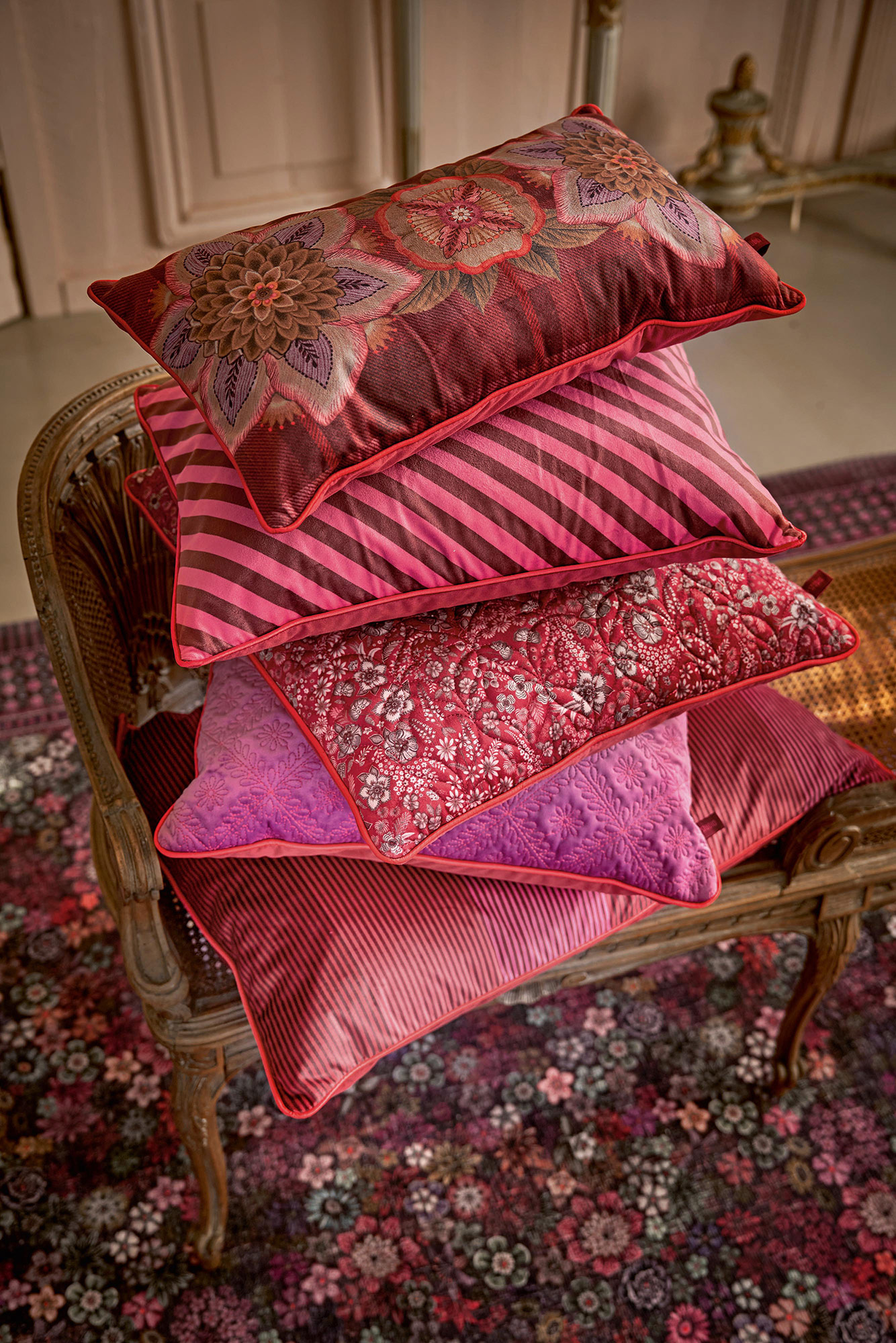 Pip Studio Kissen Flores Felices | rot