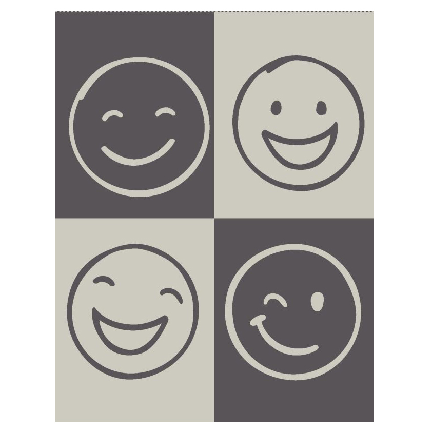 Biederlack Plaid / Wohndecke Cotton Home | Emoji schiefer