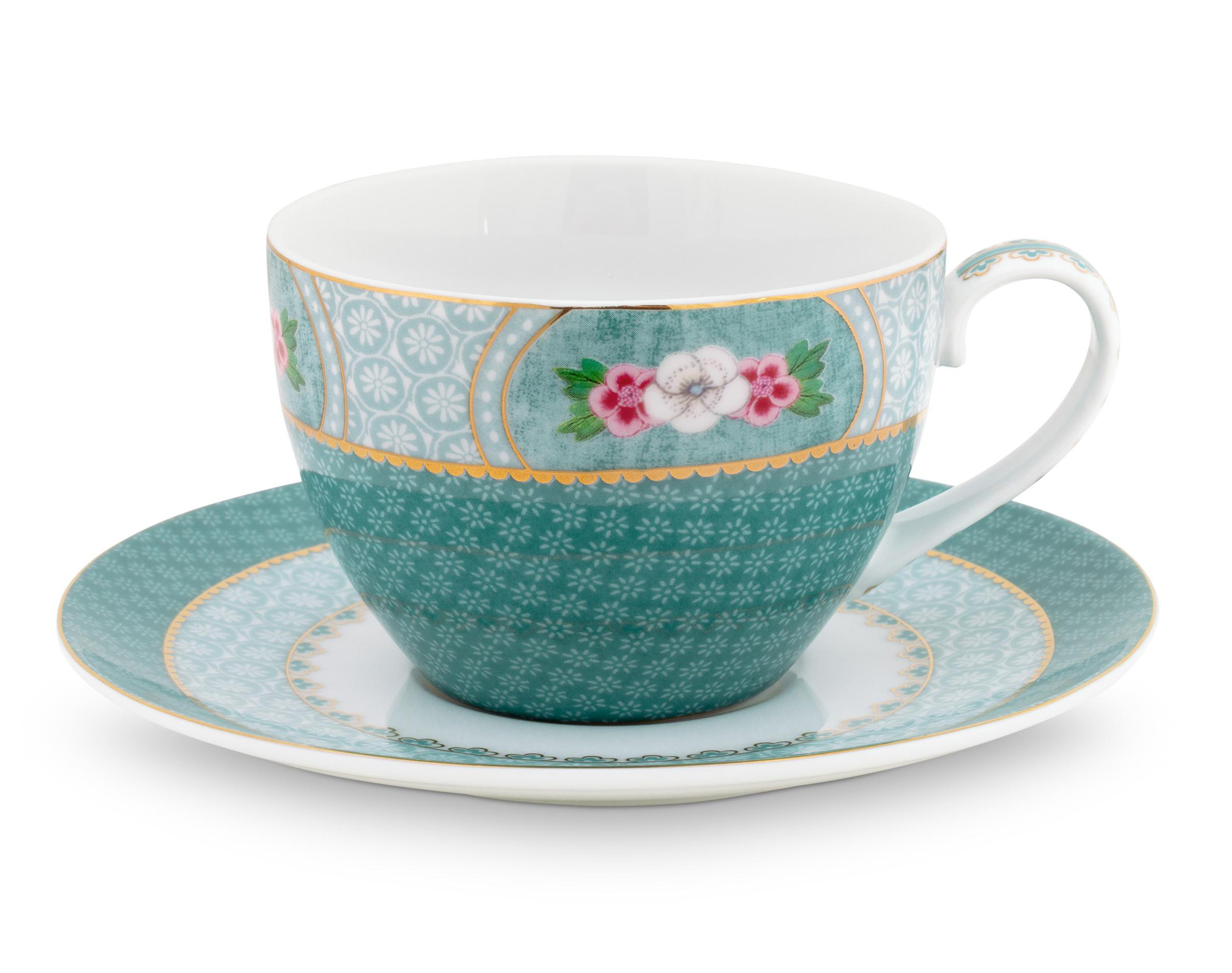 Pip Studio Tasse & Untertasse Blushing Birds |  blau