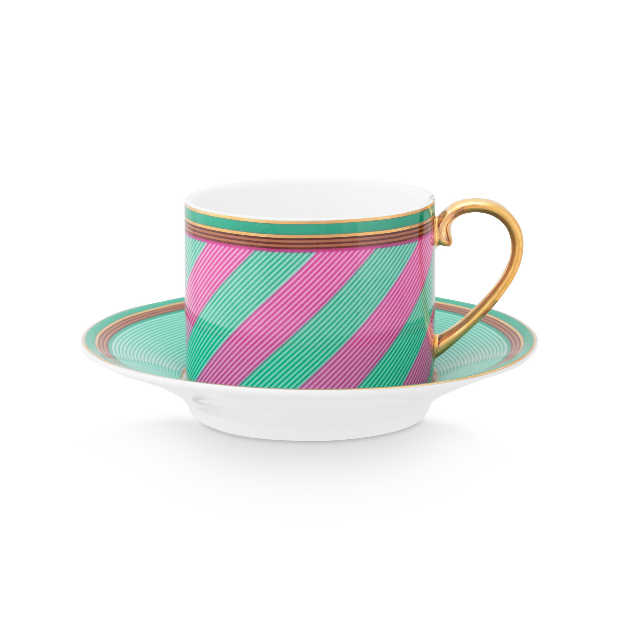 Pip Studio Tasse & Untertasse Chique | Pink-Grün