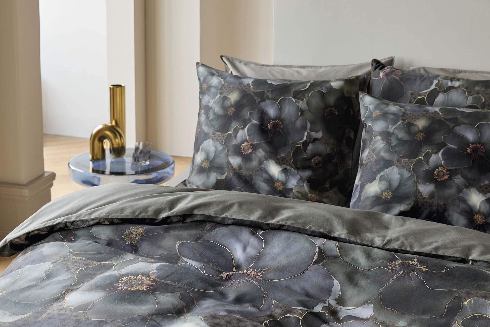 Beddinghouse  Baumwoll-Bettwäsche Decorum | graugrün