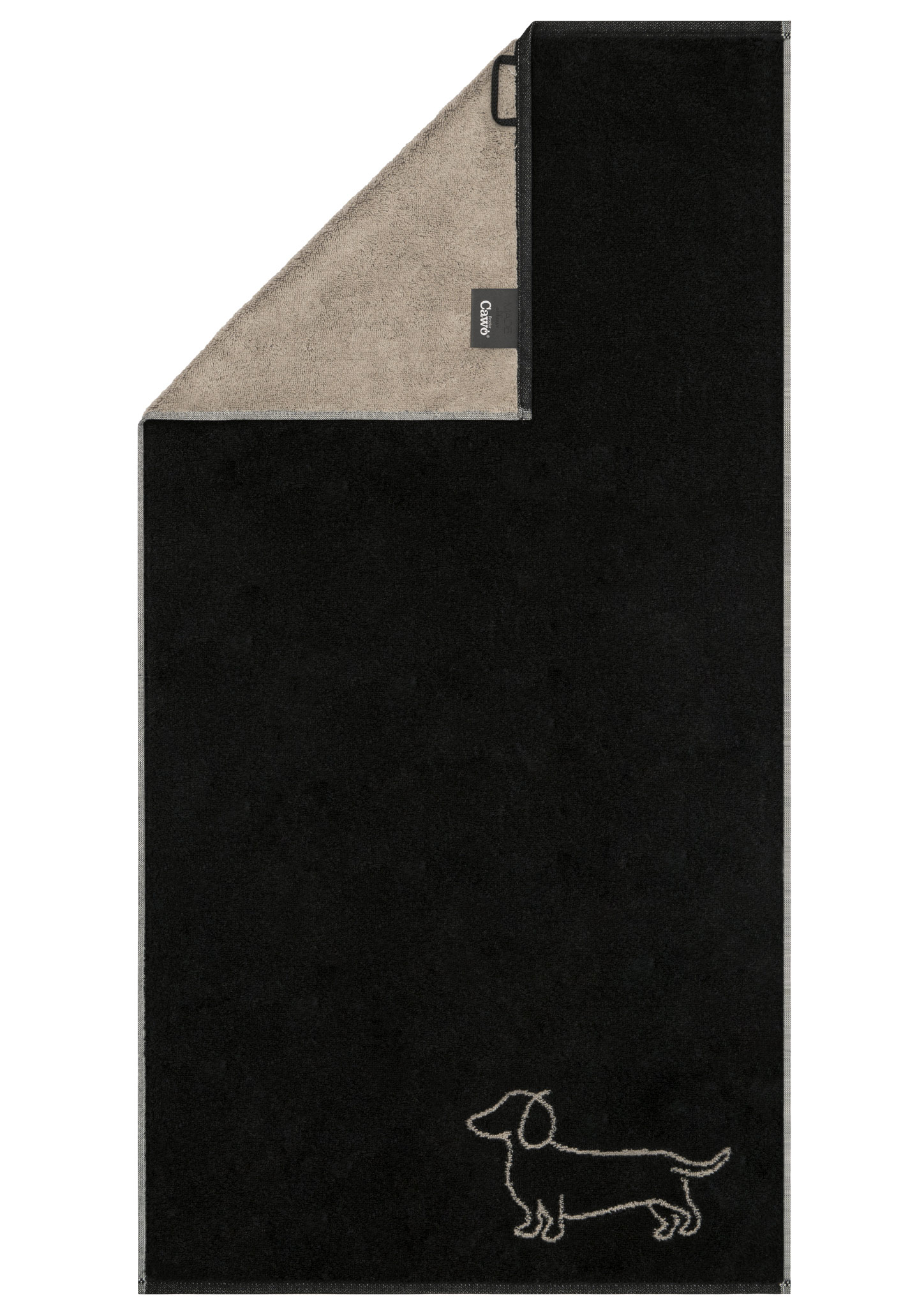 Cawö Handtuch We love Dogs 6248 | 93 schwarz/beige