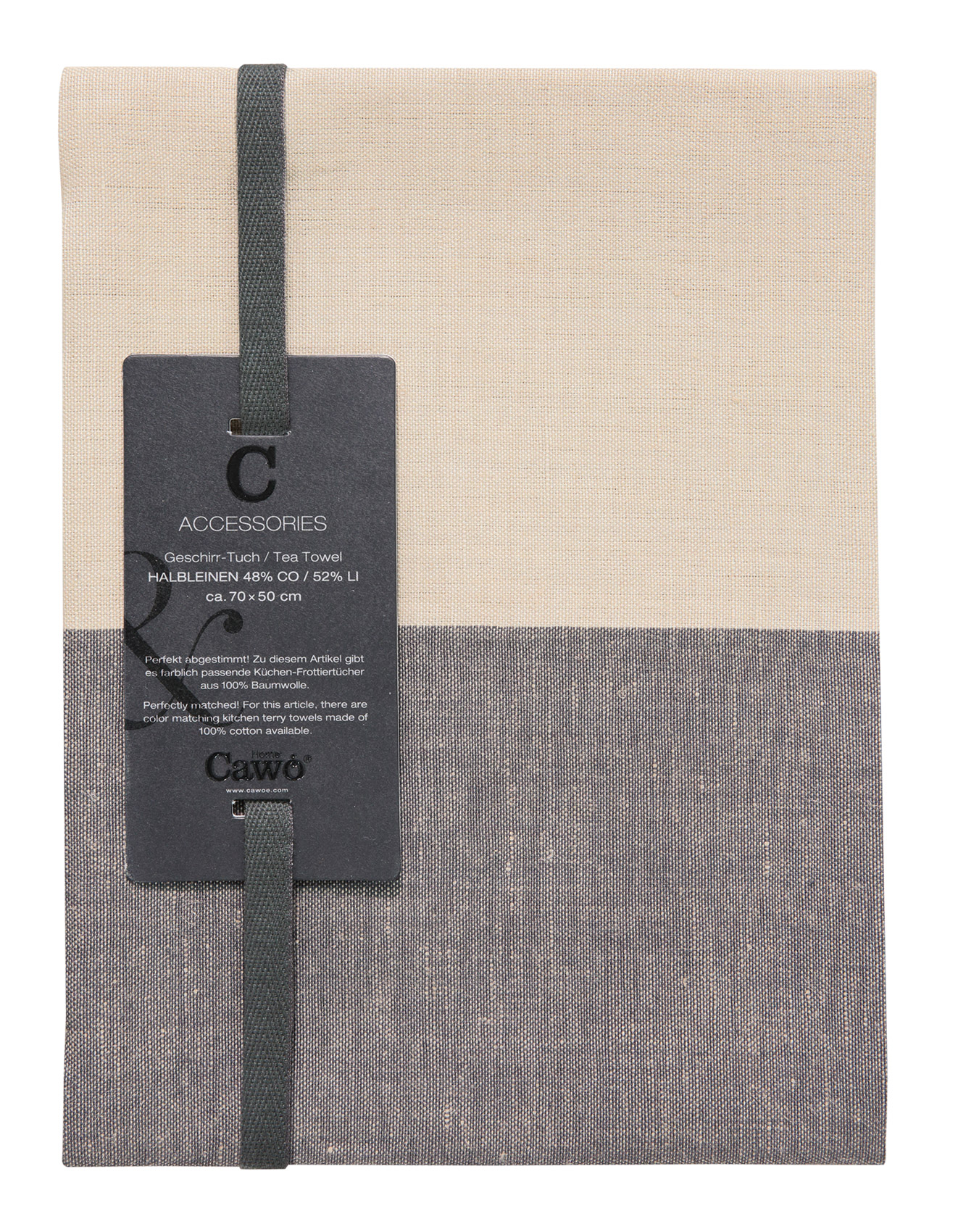 Cawö Geschirrtuch Duo Cuisine 535 | 73 basalt/leinen