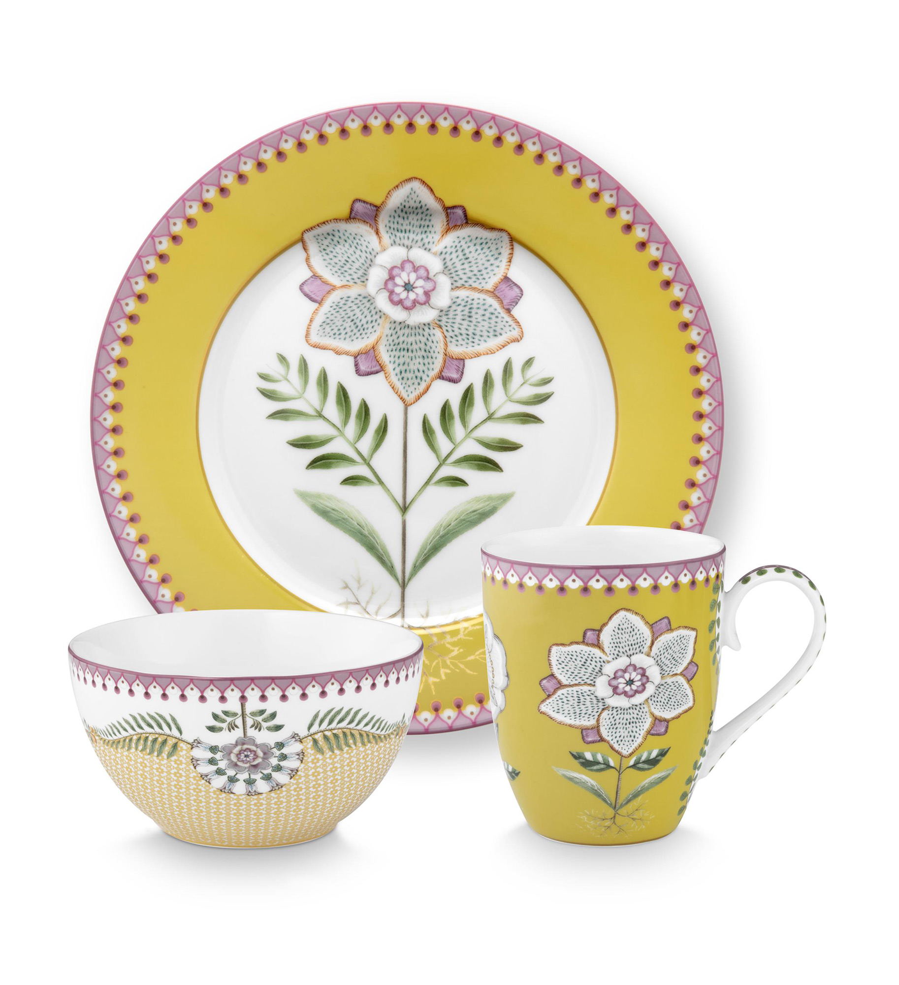 Pip Studio 3er Frühstücksset Lily & Lotus | Yellow