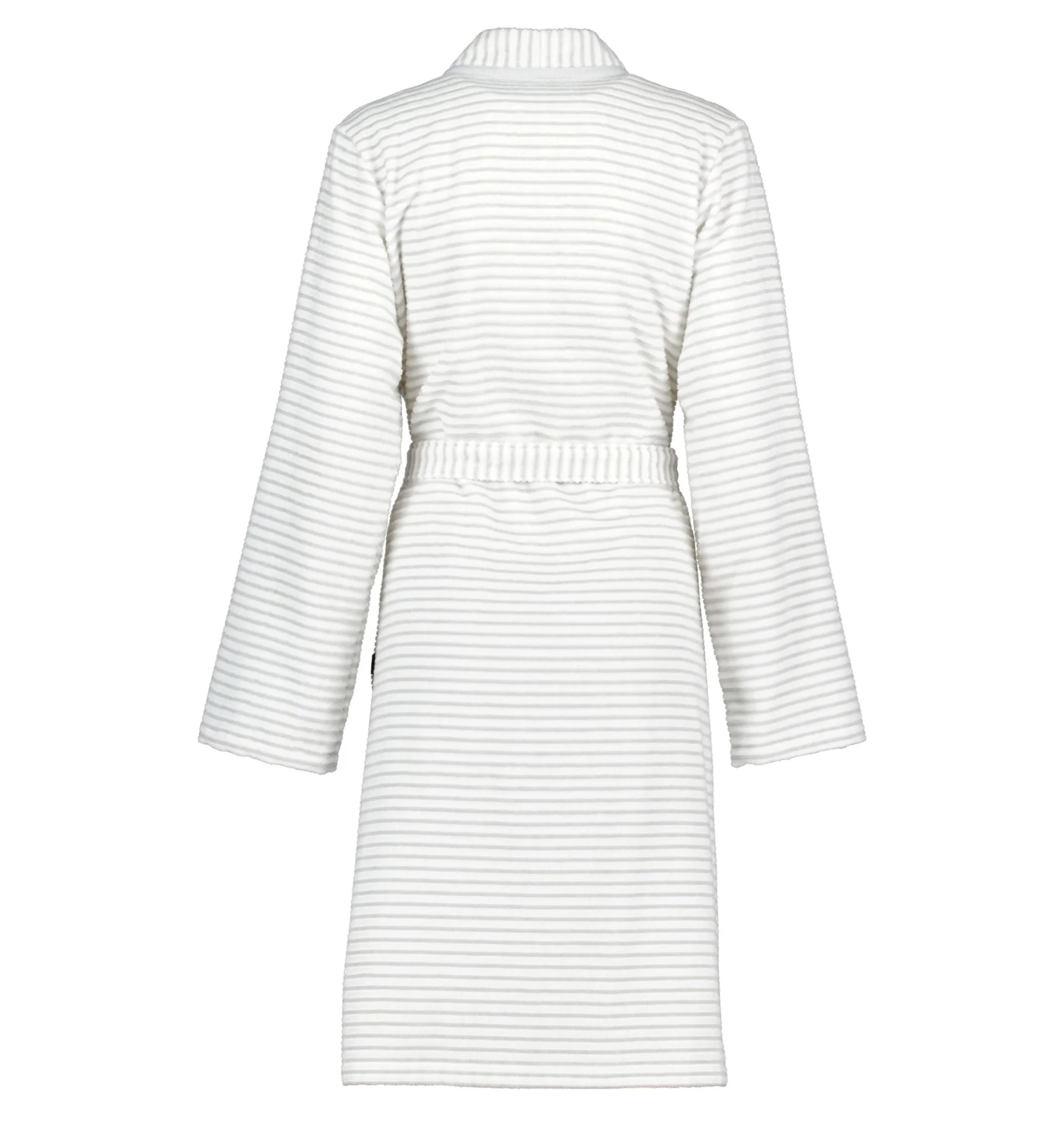Cawö Damen Kimono-Bademantel 1214 | 76 weiß-silber