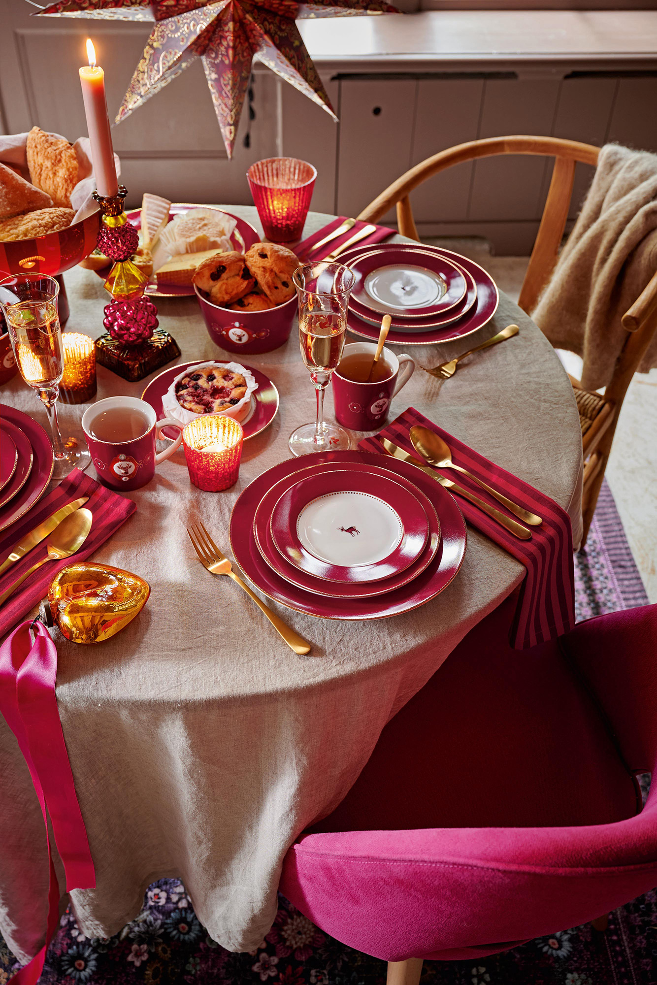 Pip Studio Schale Love Birds | dunkelrot