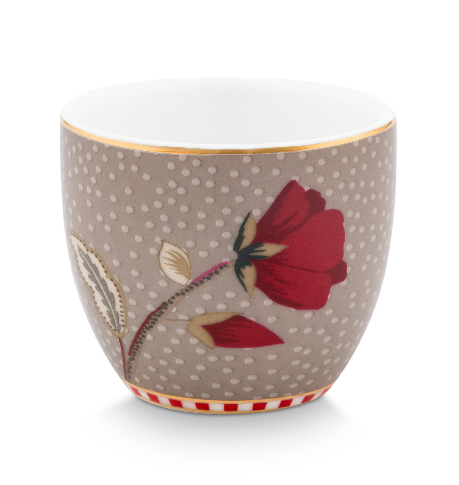 Pip Studio 4er Set Eierbecher Blooming Tales | Fantasy Khaki