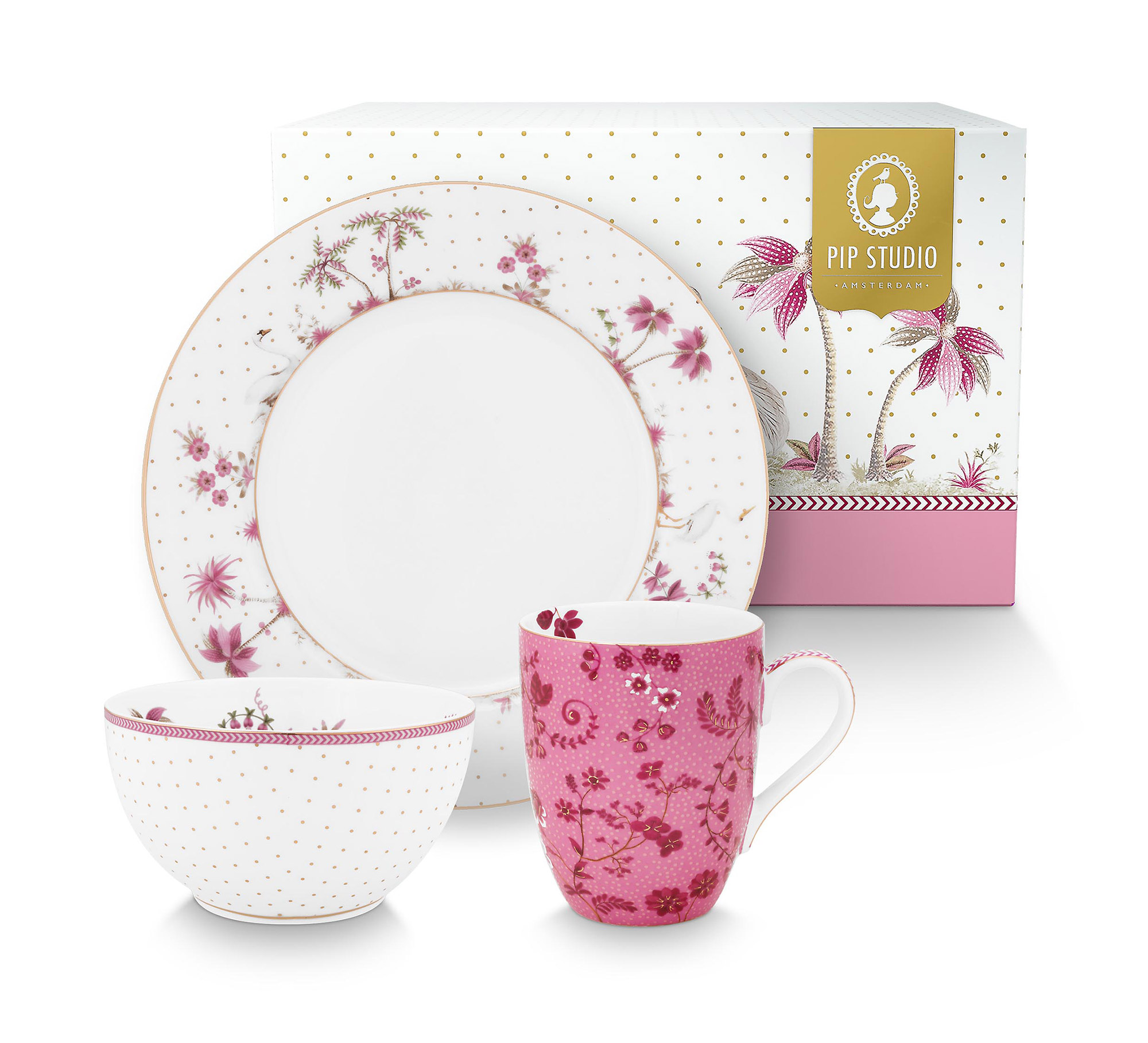 Pip Studio 3er Frühstückset Jolie | pink