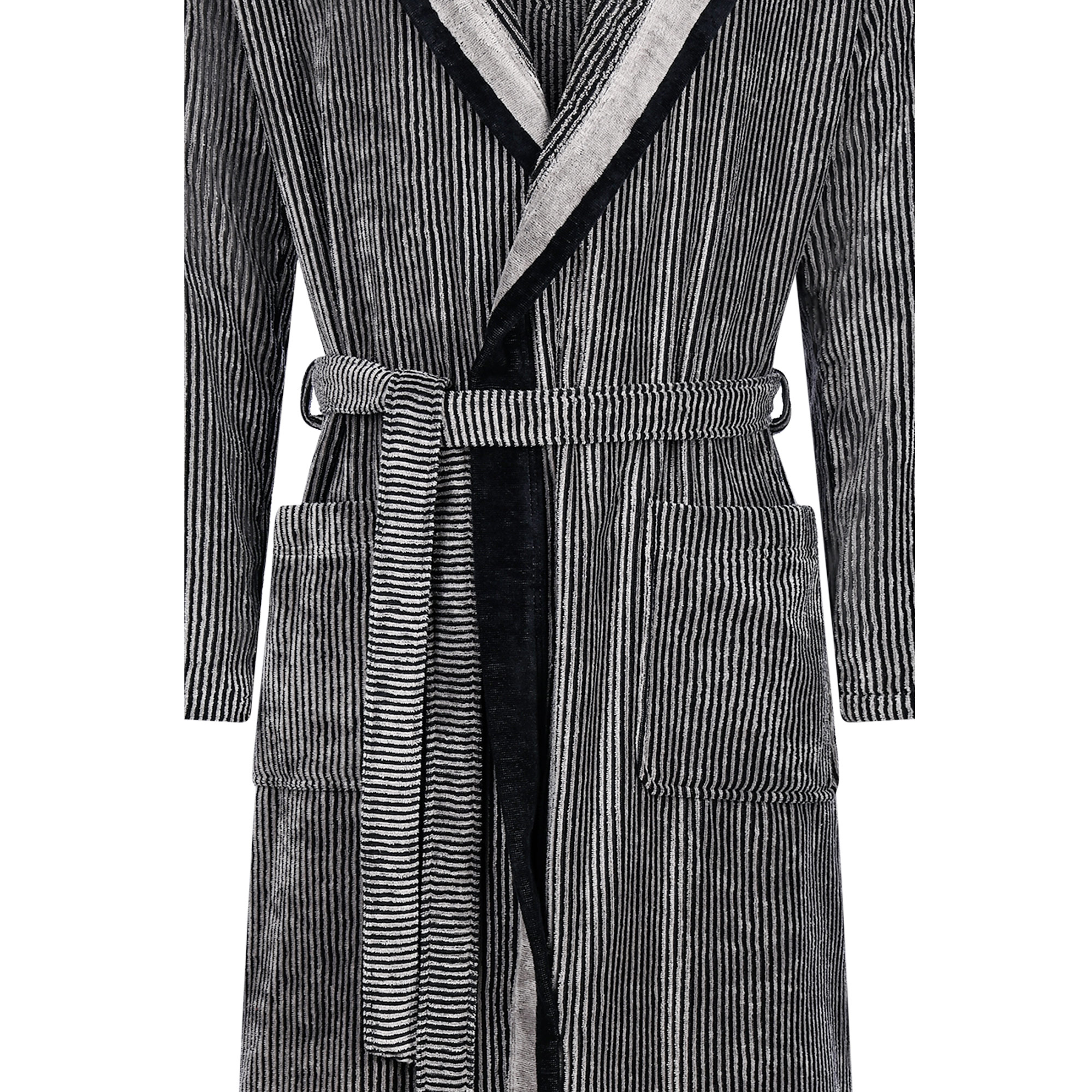 Cawö Herren Kapuze-Bademantel  5841 | 97 natur-schwarz