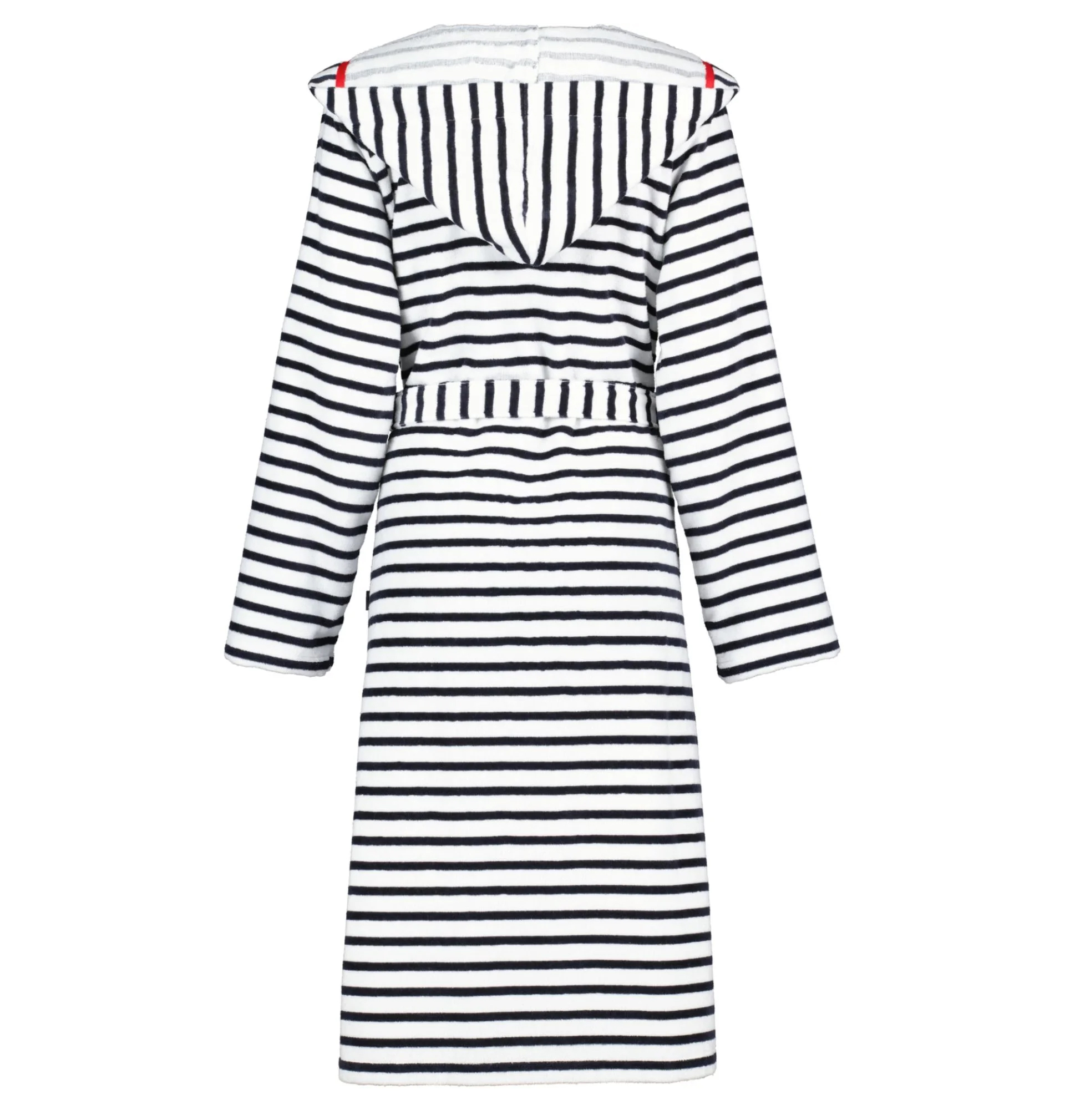 Cawö Damen Kapuze-Bademantel 1243 | 96 schwarz-weiß
