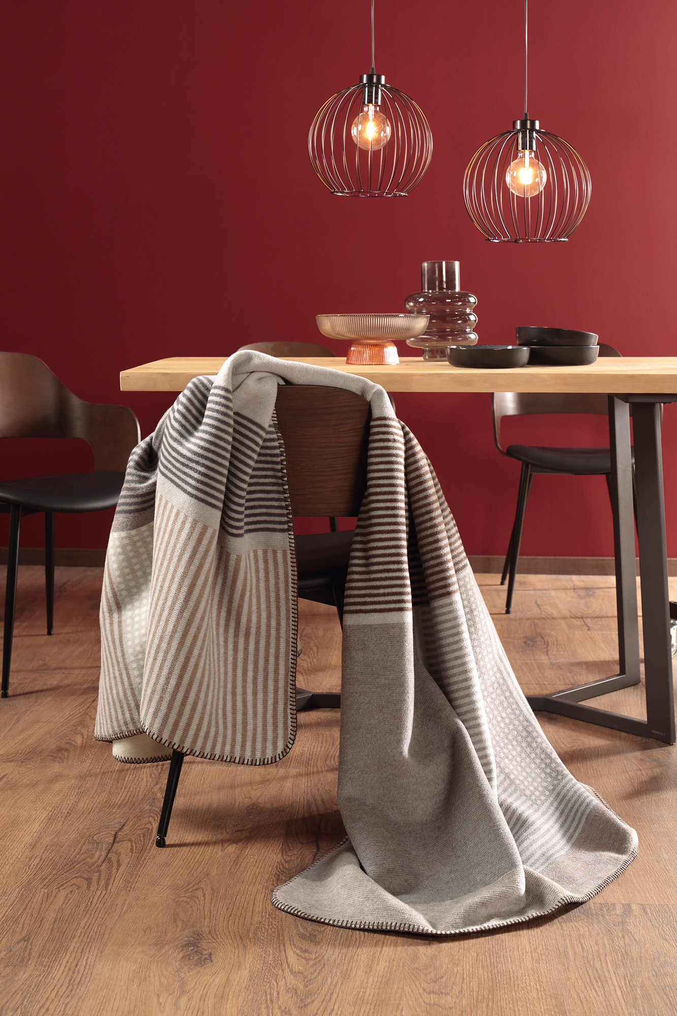 Biederlack Plaid / Wohndecke Maze stone