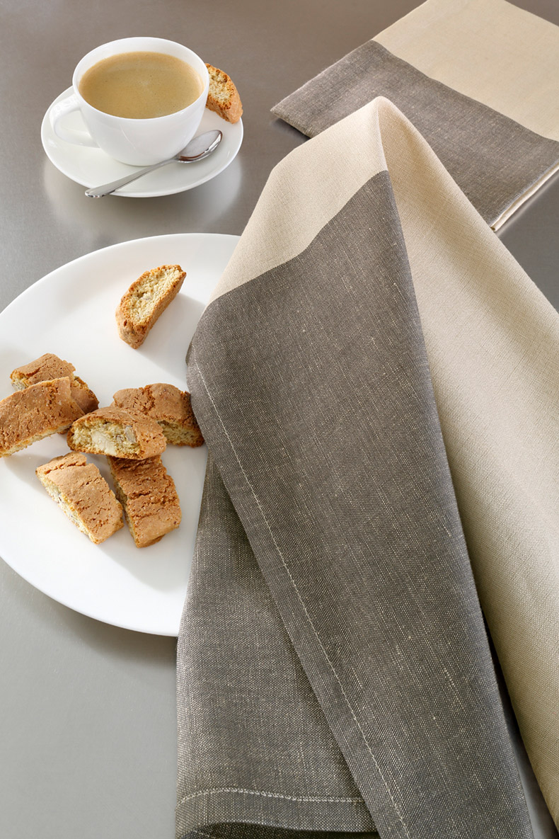 Cawö Geschirrtuch Duo Cuisine 535 | 73 basalt/leinen