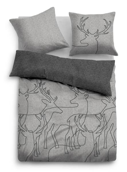 Tom Tailor Melange-Flanell Bettwäsche Graphic Deers | 844 gr