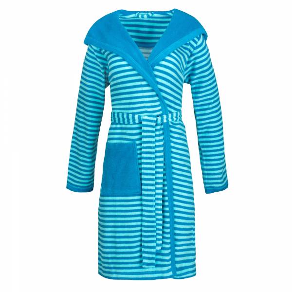 Esprit Damen Bademantel striped-hoody | 0002 turquoise